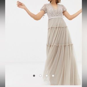 Needle & Thread embroidered tulle maxi dress - size US 2